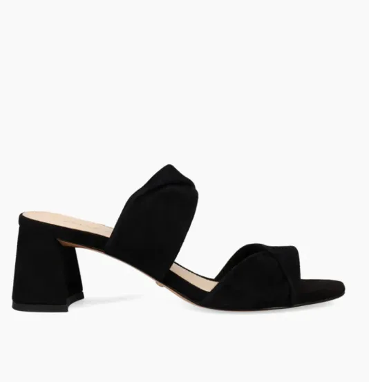 The Dual Twist Slide Sandal in Black