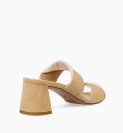 The Dual Twist Slide Sandal in Latte