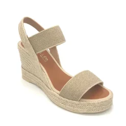 The Elastic 2 Band Espadrille in Natural Linen