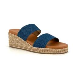 The Elastic 2 Band Espadrille in Denim