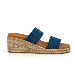 The Elastic 2 Band Espadrille in Denim