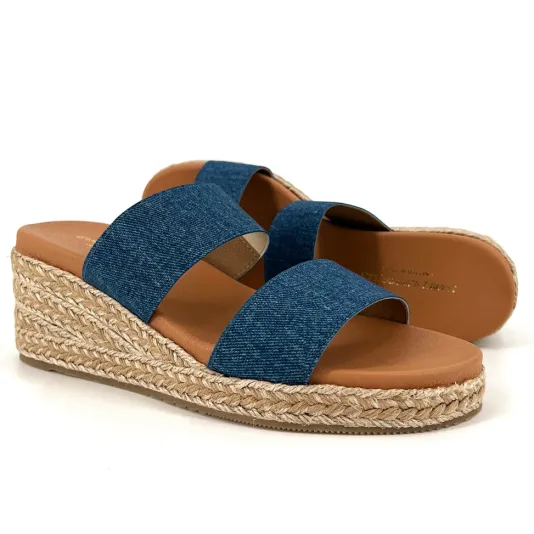 The Elastic 2 Band Espadrille in Denim