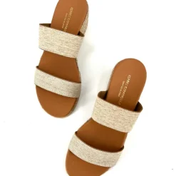 The Elastic 2 Band Espadrille in Natural Linen