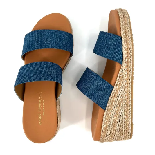 The Elastic 2 Band Espadrille in Denim