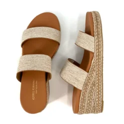 The Elastic 2 Band Espadrille in Natural Linen