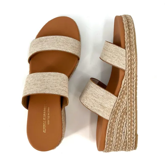 The Elastic 2 Band Espadrille in Natural Linen