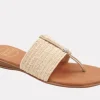 The Elastic Raffia Thong Sandal in Natural