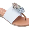 The Elastic Thong Puff Sandal in White