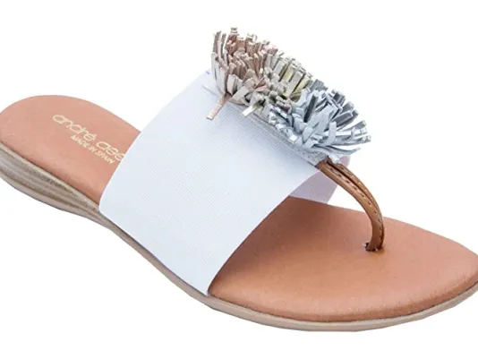 The Elastic Thong Puff Sandal in White