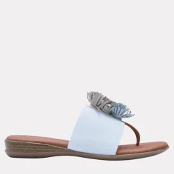 The Elastic Thong Puff Sandal in White