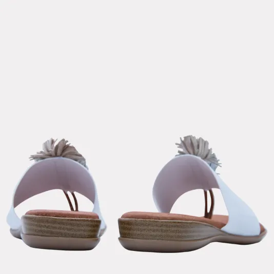 The Elastic Thong Puff Sandal in White