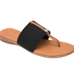 The Elastic Thong Sandal in Black