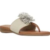 The Elastic Thong Sandal in Beige Linen