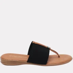 The Elastic Thong Sandal in Black