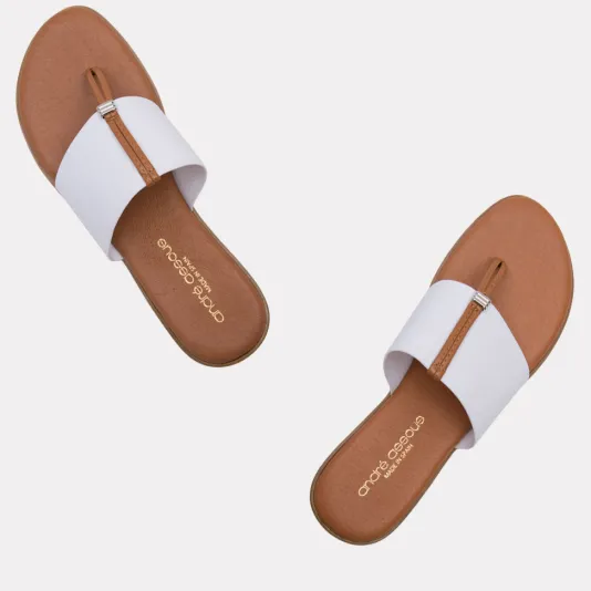The Elastic Thong Sandal in White