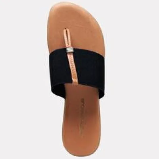 The Elastic Thong Sandal in Black
