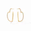 The Esme Heart Hoop in Gold Crystal