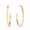 The Extra Large Crescent Stone Hoop in Gold CZ