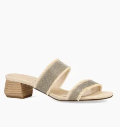 The Frayed Edge Dual Band Chain Sandal in Natural