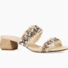 The Frayed Edge with Crystals Dual Band Sandal in Natural