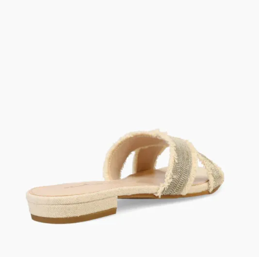 The Frayed Edge X Band Chain Sandal in Natural