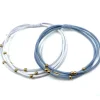 The Gold Fill Water Pony Bracelet Hair Band in White Blue