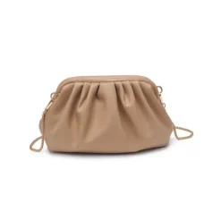 The Gold Stud Clutch in Nude