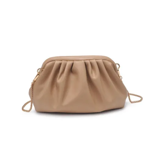 The Gold Stud Clutch in Nude