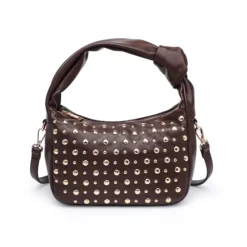 The Gold Stud Crossbody in Espresso