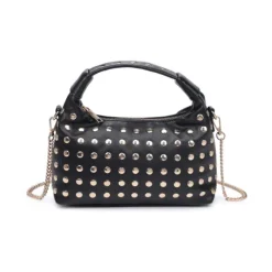 The Gold Stud Crossbody in Black