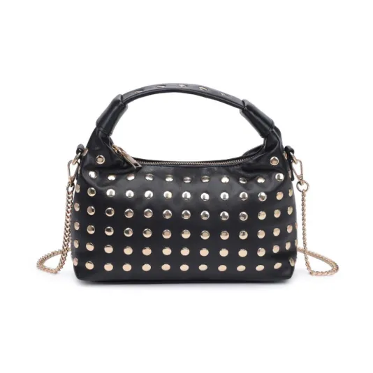 The Gold Stud Crossbody in Black