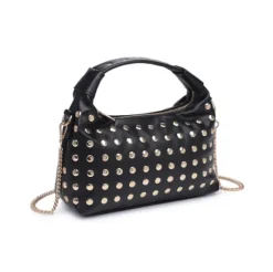 The Gold Stud Crossbody in Black