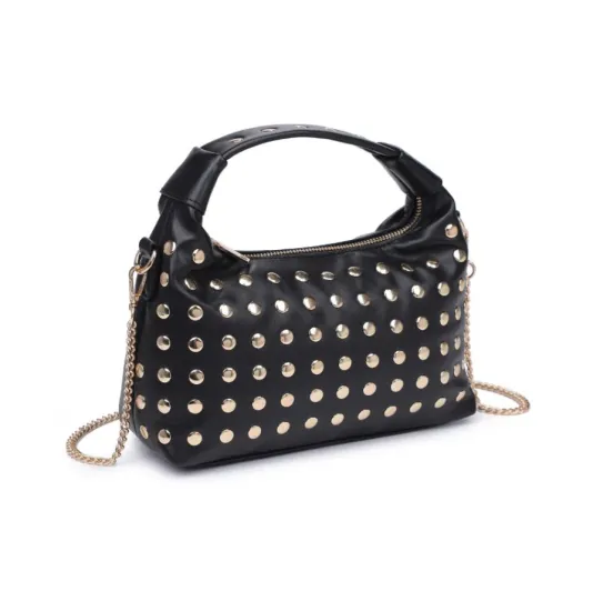 The Gold Stud Crossbody in Black