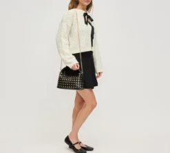 The Gold Stud Crossbody in Black