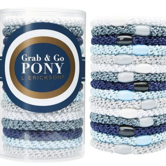 The Grab & Go Ponytail Holders in Atlantic Blue