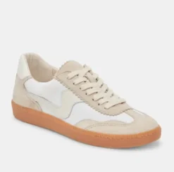 The Gum Sole Court Lace Sneaker in Ivory Multi