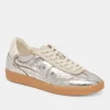 The Gum Sole Court Lace Sneaker in Silver