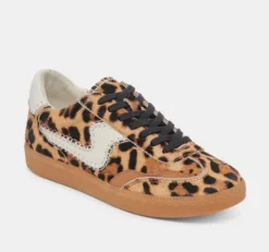 The Gum Sole Haircalf Court Sneaker in Leopard