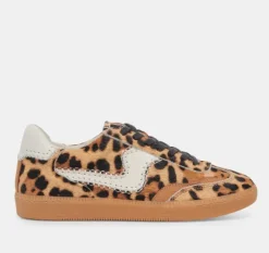 The Gum Sole Haircalf Court Sneaker in Leopard