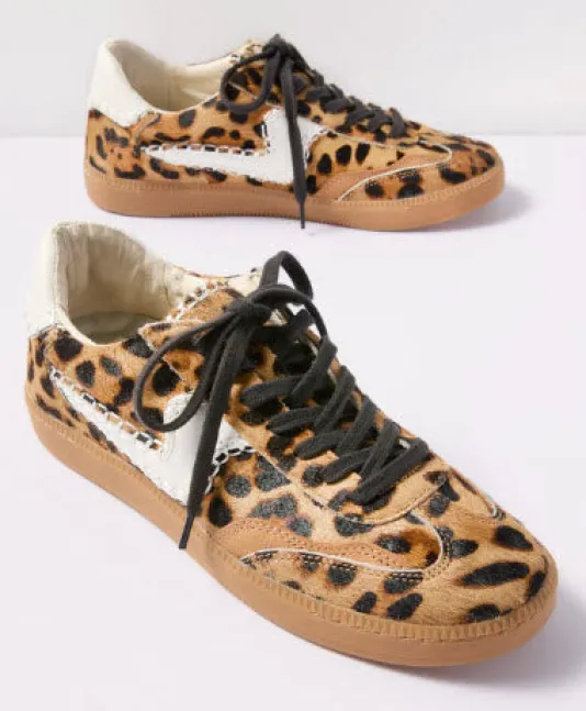 The Gum Sole Haircalf Court Sneaker in Leopard
