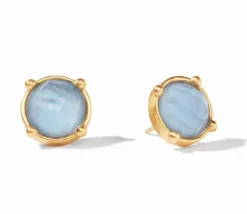 The Honey Stud Earring in Chalcedonly Blue