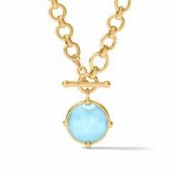 The Honeybee Demi Necklace in Capri Blue