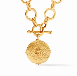 The Honeybee Statement Necklace in Chalcedony Blue
