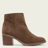 The Inside Zip Ankle Bootie in Mocha