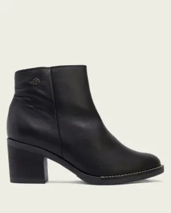 The Inside Zip Ankle Bootie in Black