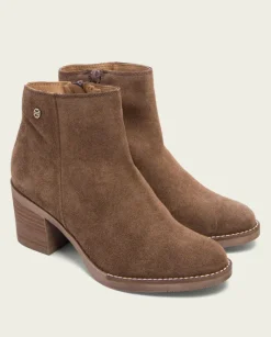 The Inside Zip Ankle Bootie in Mocha