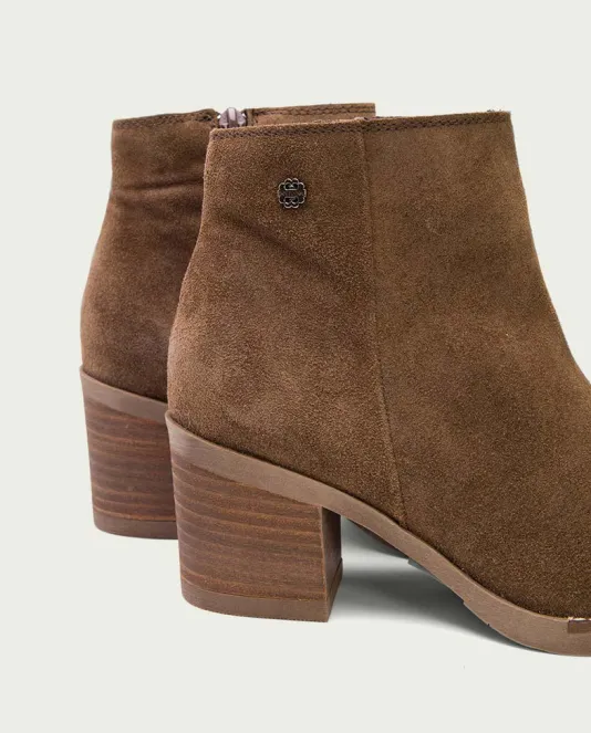 The Inside Zip Ankle Bootie in Mocha