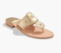 The Jacks Flat Sandal in Platinum