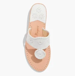 The Jacks Flat Sandal in White