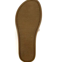 The Knotted Flatform Slide Sandal in Silver Beige